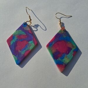 Hand Crafted Multicolor Diamond Earrings